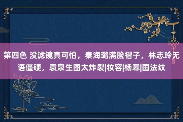 第四色 没滤镜真可怕，秦海璐满脸褶子，林志玲无语僵硬，袁泉生图太炸裂|妆容|杨幂|国法纹