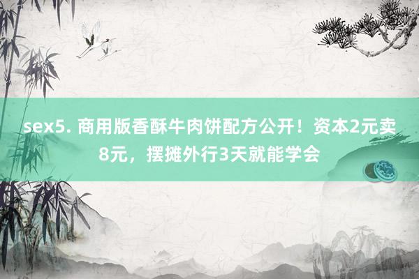 sex5. 商用版香酥牛肉饼配方公开！资本2元卖8元，摆摊外行3天就能学会