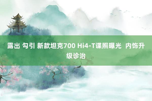 露出 勾引 新款坦克700 Hi4-T谍照曝光  内饰升级诊治